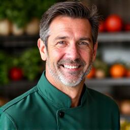 Ritratto professionale dello Chef Marco Bianchi, esperto di cucina salutare.