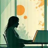 Illustrazione di un professionista che gestisce il burnout