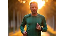 Uomo che usa uno smartphone per monitorare la salute in un parco