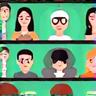 Icona di workshop virtuali con persone in videocall