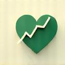 Icona di un cuore con un grafico che indica il fitness tracking.